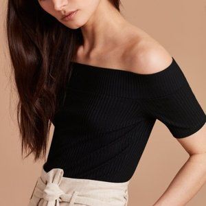Wilfred Black Tournesol Off the Shoulder Top sz M